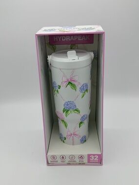 Hydrapeak White Floral 32oz Travel Tumbler
